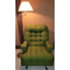 Image 1 : MCM Vintage Retro Sage Green Tweed Arm Chair w/ 5 Foot Floor Lamp