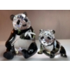 Image 1 : Swarovski Crystal Endangered Wildlife Panda Mama w/ Baby 4Lx3.5T