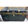 Image 1 : Langmuir 'Gibraltar Red' Green and Brass-Trimmed Steamer Trunk, 1920s
