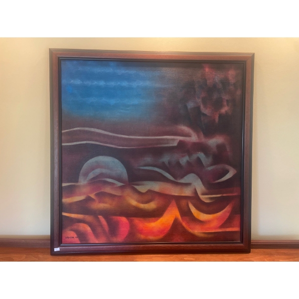 Roland Giguère (1929–2003) 1976 Oil On Canvass  33 x 33  Peu auvant le jour - Just before D