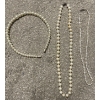 Image 1 : String of Fresh Water Pearls (Small one on the Right) w/ Two Faux Pearl Items  Necklace & Headband