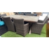 Image 3 : Seven Piece Grey Rattan Patio Out Door Dining Set Featuring A Rectangular Table & Six Wicker Chairs