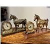 Image 1 : 2 x Vintage 1950s Horse Mantle Clocks (some damage done to one horse shown in pictures)