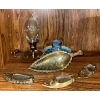Image 1 : Small Trinkets & Collectibles  Brass Slippers Oil Lamp & More