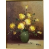 Image 1 : Original Oil Painting on Canvas " Yellow Roses" Signed FABER 