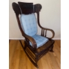 Image 2 : Antique Hand Carved Nursing Rocker 41T w/ Handmade Afgan & More