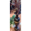 Image 2 : Ceramic Pillars 19 T Plus Base/ Pot, Brown Vase 25 T, Also Includes Blue Vase and Plants