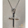 Image 2 : Diamond Cross Pendant In 10K White Gold 1.20G