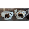 Image 2 : Crystal Servingware w/ Sandland Ware Cream/Sugar Bowl Set