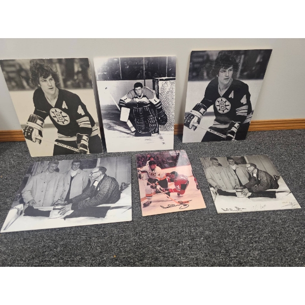 Boston Bruins Themed Vintage Photos and Autographed Print