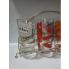 Image 4 : Vintage Glass Display/ Carrier w/ Eight World City Glasses- Carrier: 13 W, 7 D, 8 T 