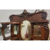 Image 11 : Two-Piece Wooden Hutch and Dresser With Ornate Carvings and Claw Feet