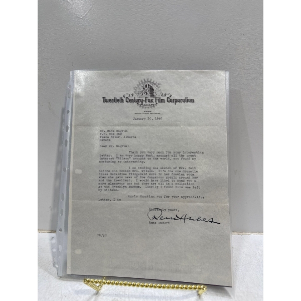 Letter from Rene Hubert