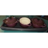 Image 3 : Enchanting Purple & Plumeria Decorative Art Glass