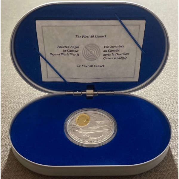 1990 $20 The Fleet 80 Canuck One Troy Ounce Proof Coin 92.5% Silver 