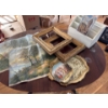 Image 1 : Antique Gold Gilt Frames Oil On Canvas Art Pieces Italian Tray & Decorative Plate