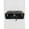 Image 1 : Vintage Black Wooden Trunk with Metal Hardware and Christmas Decor