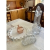 Image 1 : Vintage cut crystal decanter, featuring a "wave" pattern in the glass a tapered body, & SO MUCH MORE