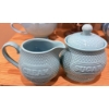 Image 4 : Decorative Blue Ceramic Tableware and Metal Frame Set
