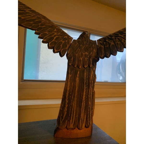 Hand Carved Olive Wood Eagle The Hunter 34L