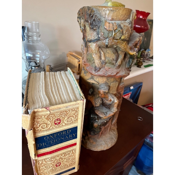 Oxford International Dictionary of the English Language large vintage German wax candle 20” tall 6” 