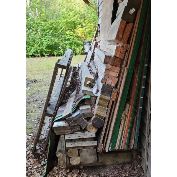 Assorted Wood- Plywood, Double Size Pallet, as Shown 