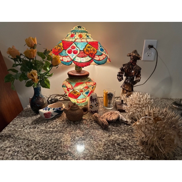 Decor Collection - Lamp, Paper Mache Man, Vase, Coral, Puffer FIsh and More 