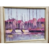 Image 5 : Ships At A dock Oil Painting, Solid Wood Duck Figurine, Traditional Kitchen Party In Copper Plaque.