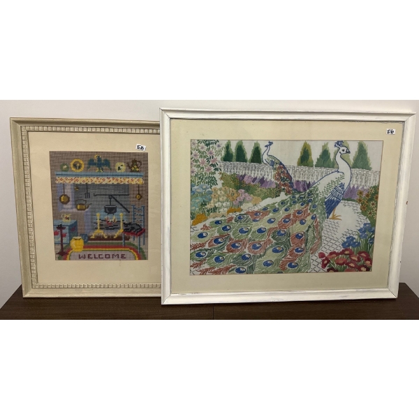 Needlepoint Art Fire & Welcome Home