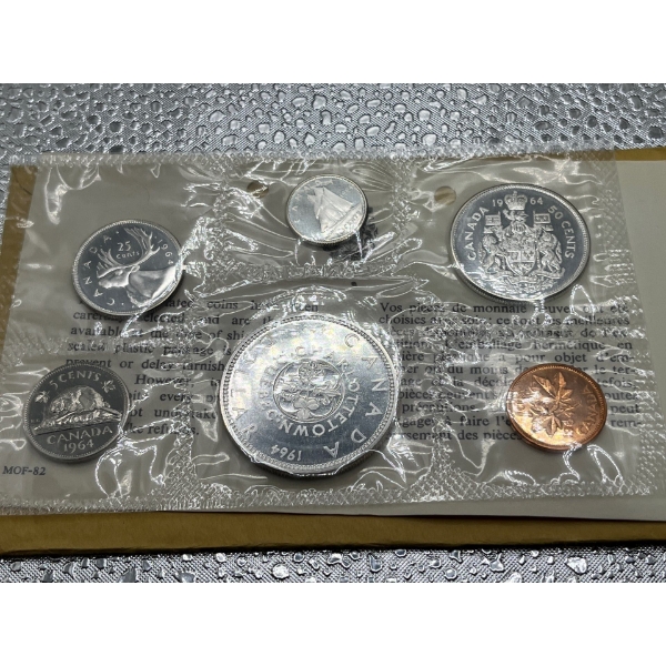 1964 Canadian Uncirculated Coin Set 43g 80% Silver