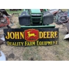 Image 1 : Vintage John Deere Farm Implements Porcelain Enamel Sign 36x12 Inches. John Deere, black and yellow 