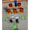 Image 1 : Colorful Crystal Glass Set (Red, Yellow), Plus Various Other Colored Glassware 