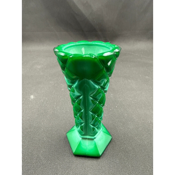 Art Deco Malachite Czech Glass Vase