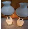 Image 4 : Pair of Lamps w/ White Shades and Metal Frame, Lights From Either Top or Bottom Sections/ Or Both