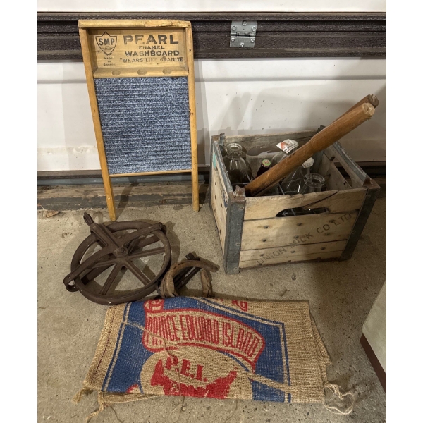 Antique Collections - Wash board, Bottles, and More  
