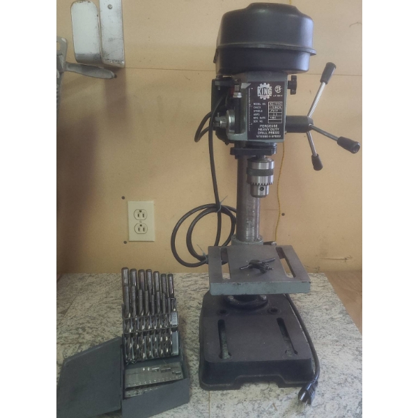 King Canada KC-100C 1/2" Heavy Duty Drill Press With Huot Drill Bit Set