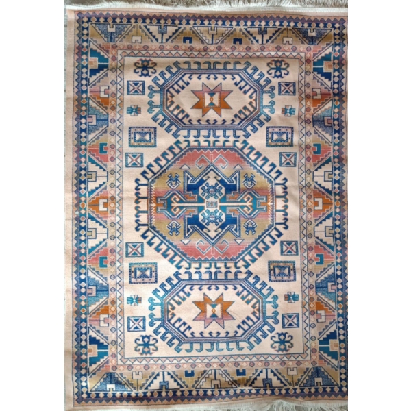 Stunning Tashkano 100% Art Silk Rug #2, Tribal Pattern, Made in Belgium - 55x40