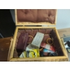 Image 2 : Hide-away vintage Mercury sewing machine with basket and contents 