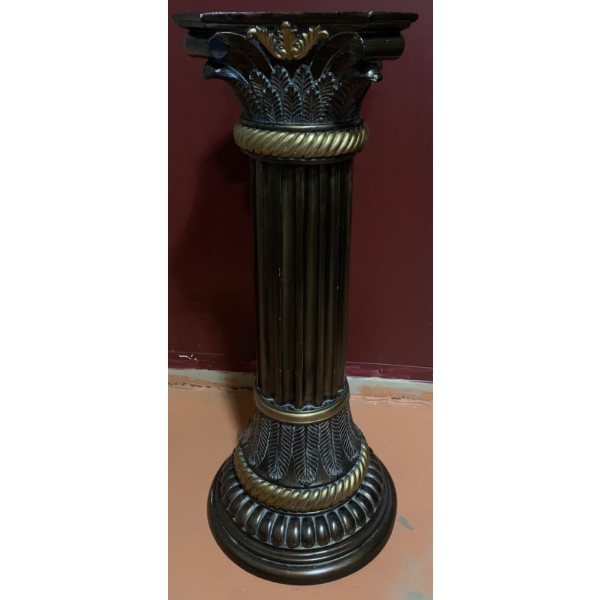 Decorative Pillar with Gold Accents 31 T, 12 Diameter Base 