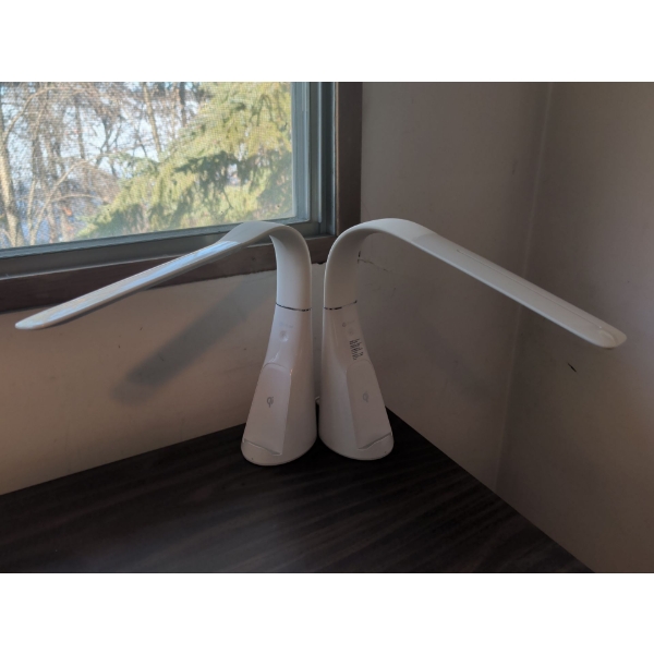 2 Adjustable LED Desk Lamps w/ Wirelessn Charging & Touch Dimmers 
