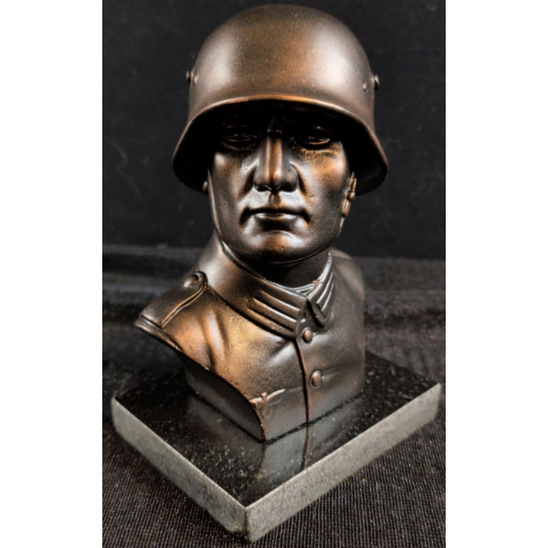 Bronze Nazi Soldier Bust 8.5"Tall - Heavy 