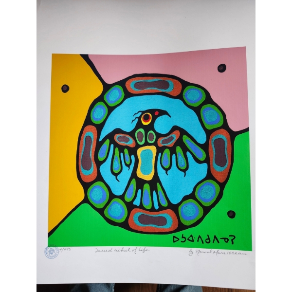 Limited Edition Print By Norval Morrisseau Titled "Sacred Wheel Of Life"