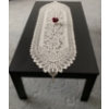 Image 3 : Black Coffee Table w/ Doily Runner 44x22