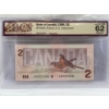 Image 3 : 2 Graded Canadian 1986 $2 Choice UNC Prefix: EBX BRX