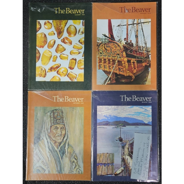 Four **The Beaver** Magazines with Historical Themes