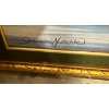 Image 2 : James Mastin Oil On Canvas Serene Forest & Lake Scene- Gold Gilt Frame  53x28"tall