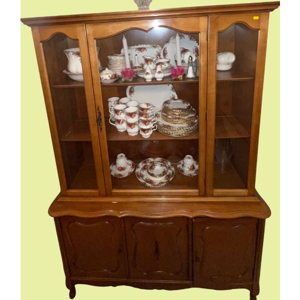 White Oak China Hutch 48x17x67 **Contents Not Included**
