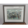 Image 1 : Framed Ice Skating Scene Print Measuring 23 x 28 Inches