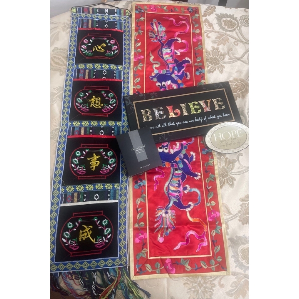 Two Oriental Tapestries, Men's Cologne & Wall Hangings