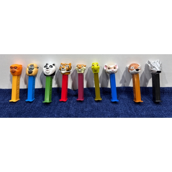 Collection of Pez Dispensers - Kung Fu Panda, Golden Compass, and Over the Hedge